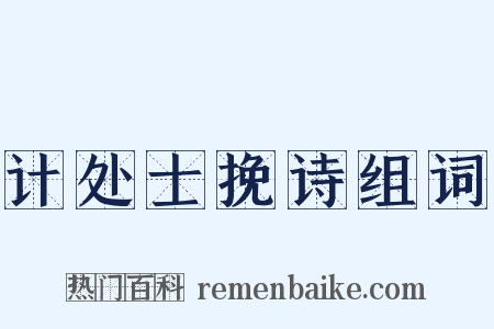 计处士挽诗组词是什么意思的图片